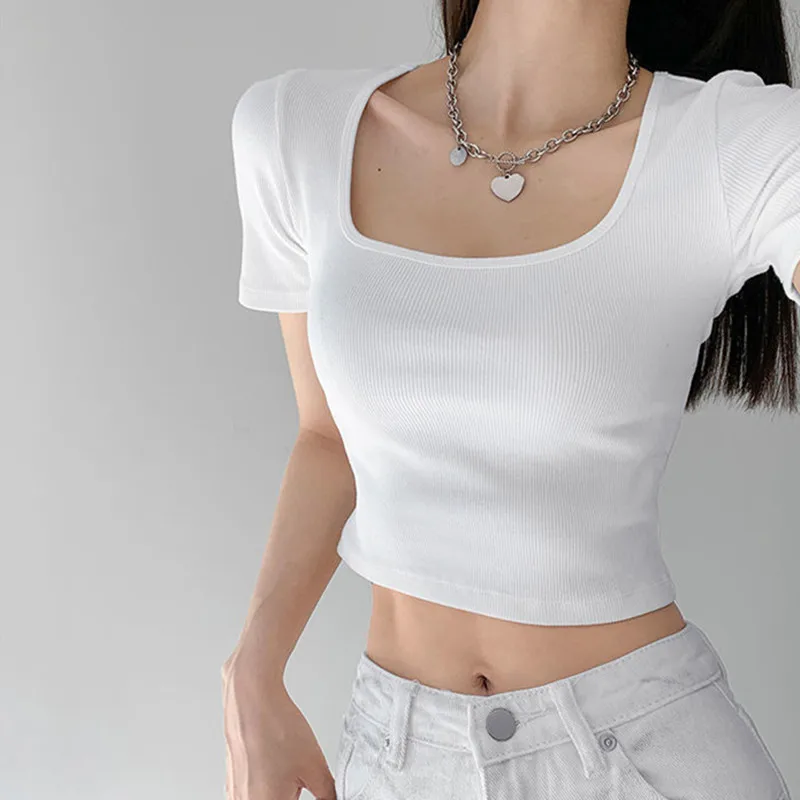 Yasuk Summer Female Women's Blouse Solid Casual Pullover T-Shirts Hot Sexy Slim Skinny Tight Short Sleeve Top Tess Simple
Yasuk Summer Female Women's Blouse Solid Casual Pullover T-Shirts Hot Sexy Slim Skinny Tight Short Sleeve Top Tess Simple