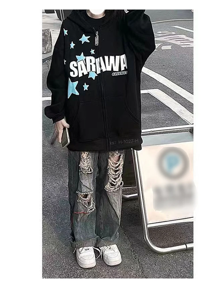 Zip Up Hoodies Oversized Star Graphics Print Women American Retro Graphic Sweatshirts Vintage Streetwear Tops Kawaii Clothes
Zip Up Hoodies Oversized Star Graphics Print Women American Retro Graphic Sweatshirts Vintage Streetwear Tops Kawaii Clothes