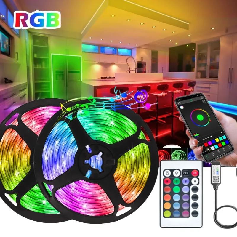 

RGB Led Strips Light 5V USB Led Flexible Ribbon Diode Tape for Room 5050 Luces Led Bluetooh Control Gaming Room Decoration 20M