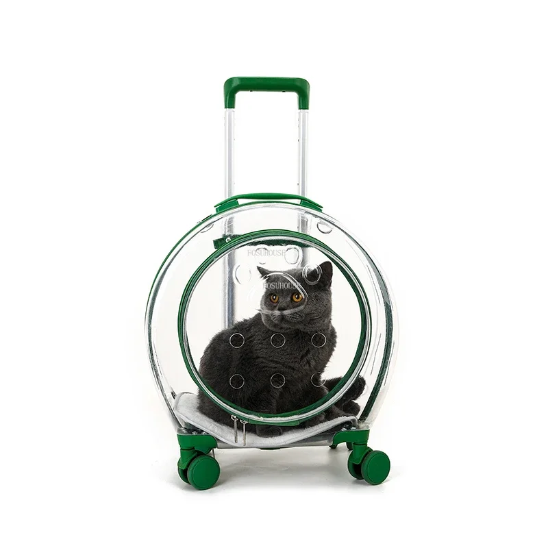 

Creative Simple Pet Strollers Transparent Multi-function Cat Trolley Case Portable Space Capsule Out Dog Stroller Pet Supplies