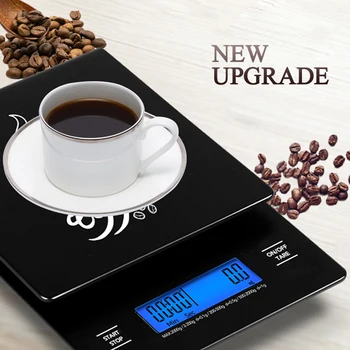 주방 악세사리 커피 디지털 저울 음식 무게 스마트 고정밀 무게 포켓 휴대용 타이밍 LED 전자 저울
