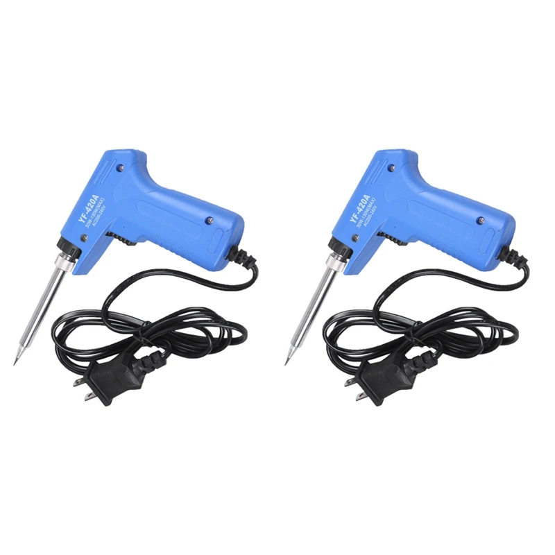 

2X 220V 30W-130W Professional Stainless Dual Power Quick Heat-Up Adjustable Welding Electric Soldering Iron Tool US Plug