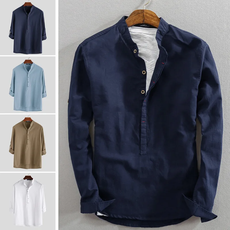 Spring Autumn Chinese Style Men's Casual Loose Solid Color Cotton Linen Long Sleeve Shirt Fashion Chemise Homme
Spring Autumn Chinese Style Men's Casual Loose Solid Color Cotton Linen Long Sleeve Shirt Fashion Chemise Homme