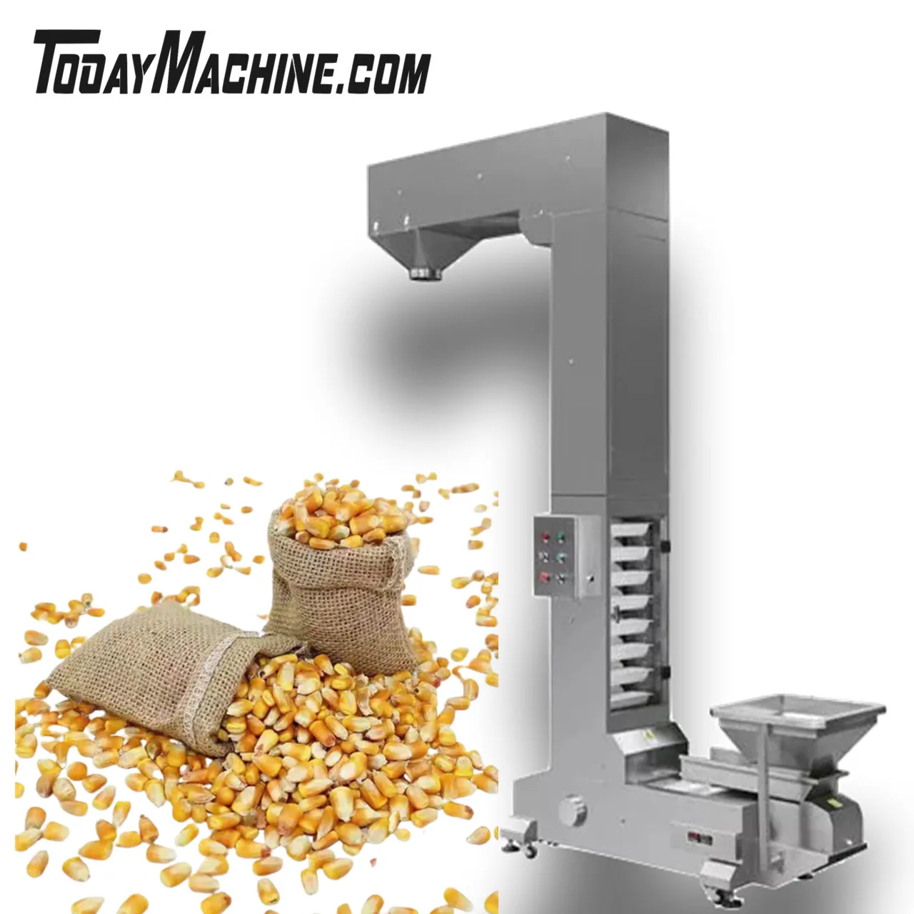 

Stainless Steel Z Type Conveyor Bucket Feeding Elevator Machine For Daily Food Snacks