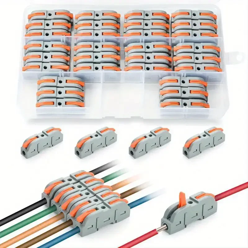 Quick Splicing Multiplex Butt Wire Connector Compact Electrical Cable Terminal Block Home Wiring Connectors for Circuit Inline
Quick Splicing Multiplex Butt Wire Connector Compact Electrical Cable Terminal Block Home Wiring Connectors for Circuit Inline
