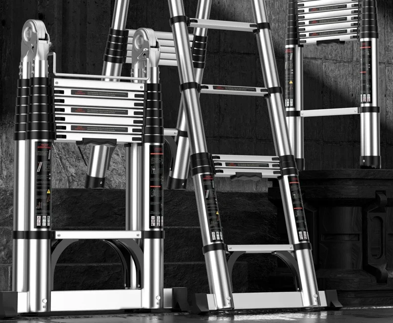 

Телескопическая лестница в елочку, утолщенная Инженерная Складная Бытовая Многофункциональная портативная подъемная лестница из алюминиевого сплава