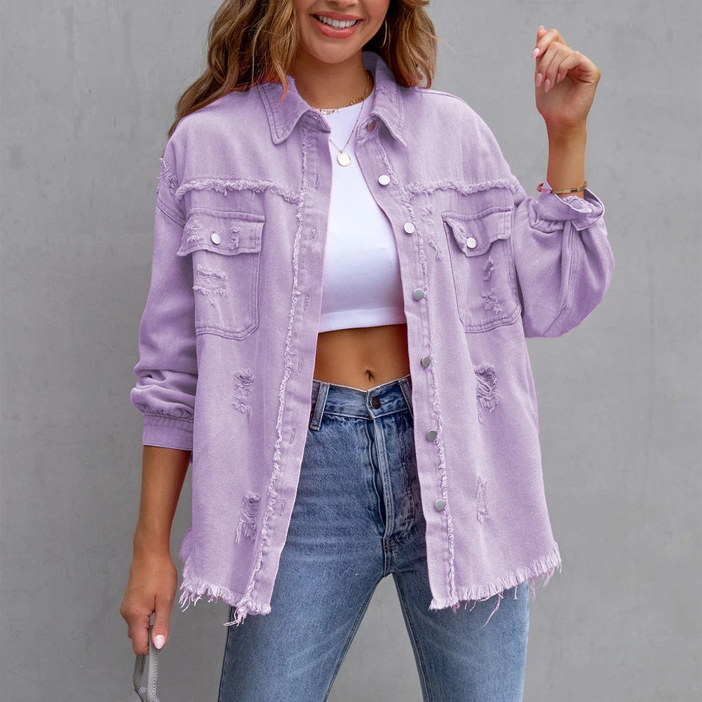 Women's Casual Jacket with Sanding Jeans Material Tassel Long Sleeve Design Featuring Lapel Buttoning Comfort for All Day
Women's Casual Jacket with Sanding Jeans Material Tassel Long Sleeve Design Featuring Lapel Buttoning Comfort for All Day