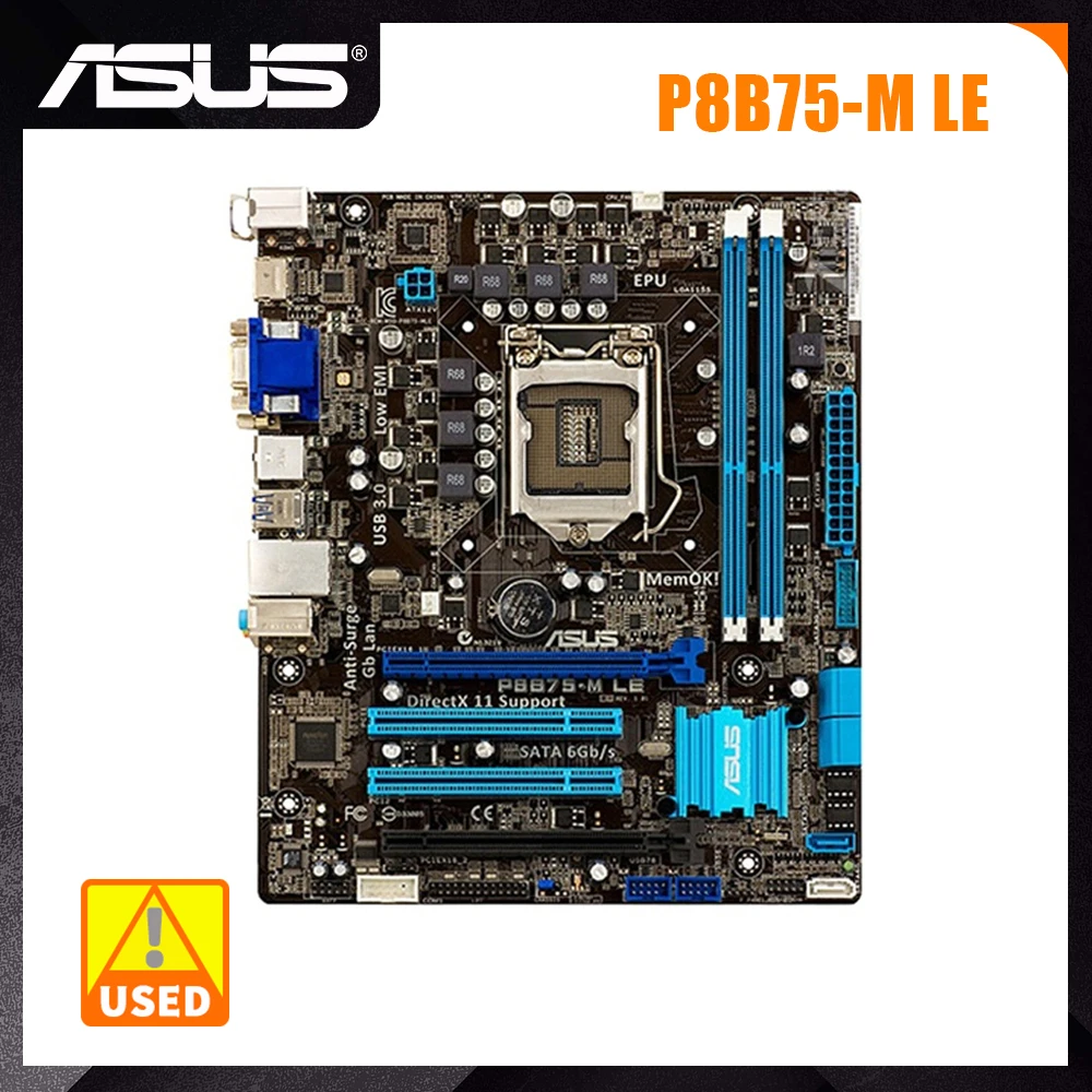 LGA 1155 Motherboard ASUS P8B75-M LE Motherboard DDR3 Intel B75 B75M Core i7 2600K i3 3220 Cpus 16GB PCI-E 3.0 HDMI USB3.0
LGA 1155 Motherboard ASUS P8B75-M LE Motherboard DDR3 Intel B75 B75M Core i7 2600K i3 3220 Cpus 16GB PCI-E 3.0 HDMI USB3.0