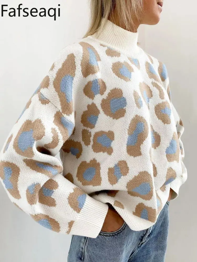 2024 Winter Leopard Print Sweaters for Women Animal Pattern Knitted Turtleneck Thick Soft Warm Sweater Pullovers Female Jumper
2024 Winter Leopard Print Sweaters for Women Animal Pattern Knitted Turtleneck Thick Soft Warm Sweater Pullovers Female Jumper