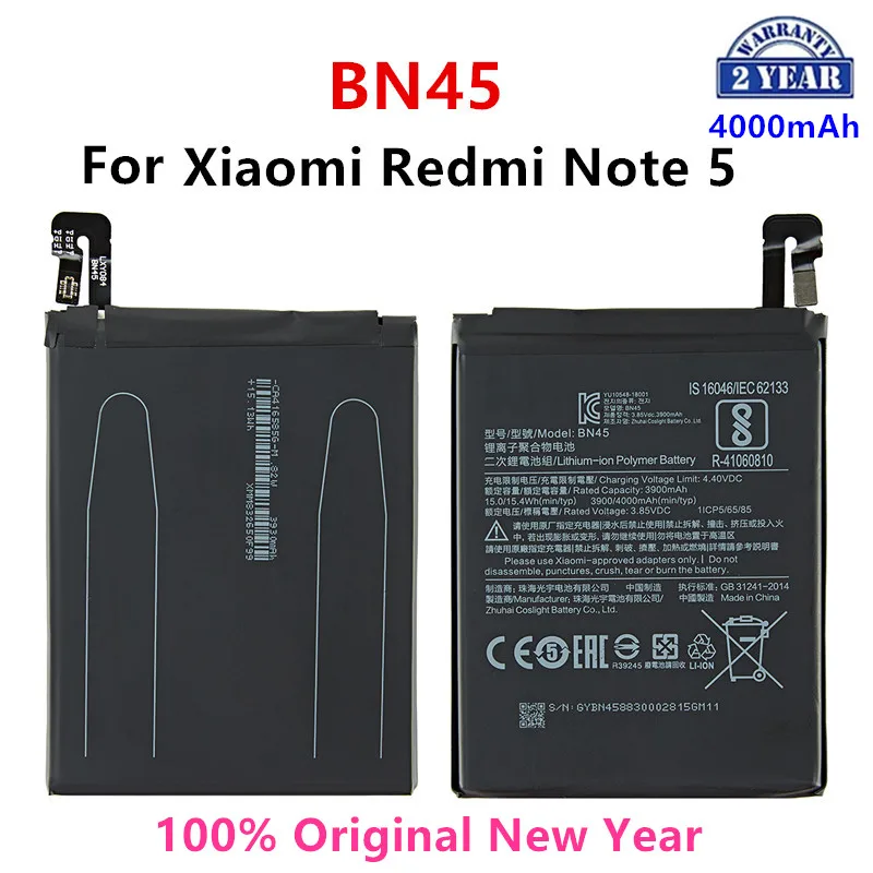 100% Orginal BN45 4000mAh Battery For Xiaomi Redmi Note 5 Note5 BN45 High Quality Phone Replacement Batteries
100% Orginal BN45 4000mAh Battery For Xiaomi Redmi Note 5 Note5 BN45 High Quality Phone Replacement Batteries