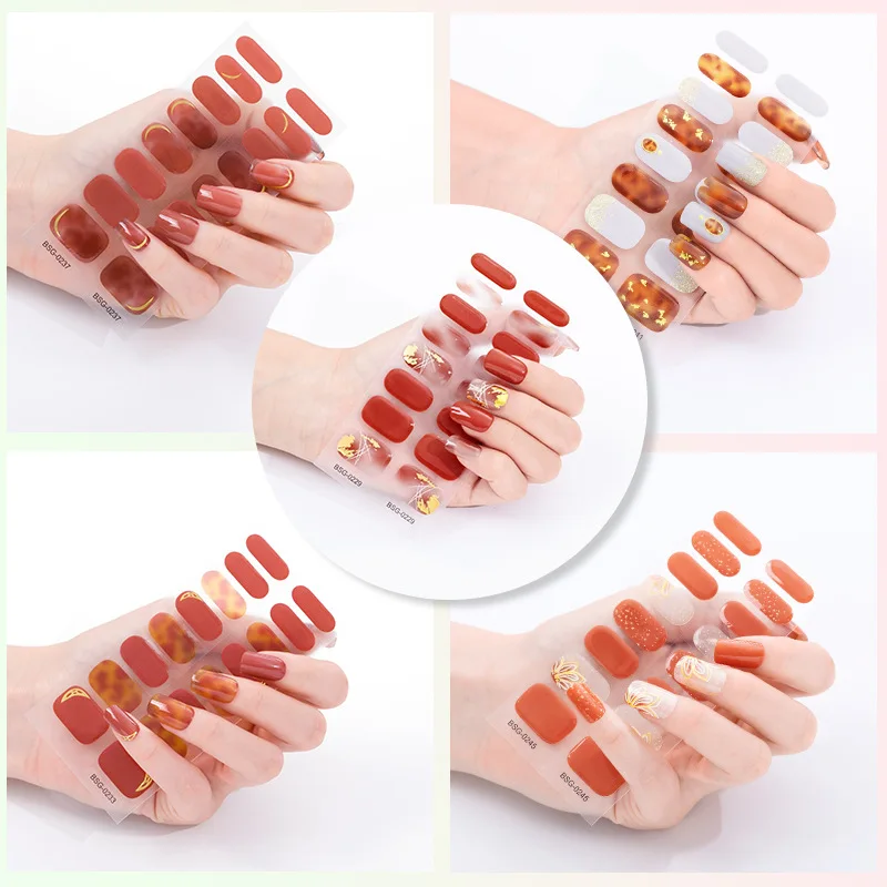 Korean Gel Nail Strips Patch Sliders Flowers Gradient Color Adhesive Full Cover Gel Nail Stickers UV Lamp Cured Salon Manicure
Korean Gel Nail Strips Patch Sliders Flowers Gradient Color Adhesive Full Cover Gel Nail Stickers UV Lamp Cured Salon Manicure