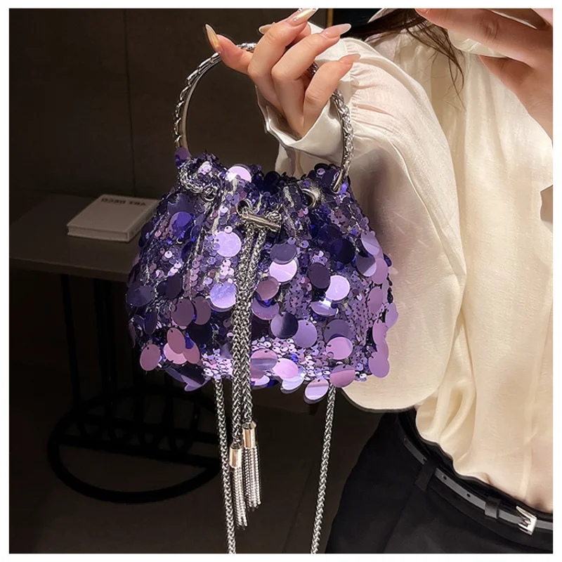 Fashion Sequined Women's Bucket Bag Handbags Luxury Designer Crossbody Chain Shoulder Bag Evening Party Purse Clutches Bolsos
Fashion Sequined Women's Bucket Bag Handbags Luxury Designer Crossbody Chain Shoulder Bag Evening Party Purse Clutches Bolsos