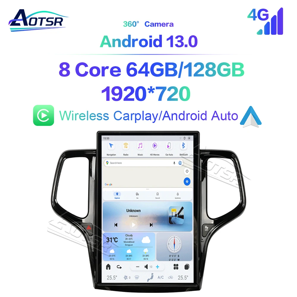 14.4" Vertical Screen For Jeep Grand Cherokee 2014-2024 Car Radio Multimedia Player GPS Navigation Android Auto Carplay Headunit
14.4" Vertical Screen For Jeep Grand Cherokee 2014-2024 Car Radio Multimedia Player GPS Navigation Android Auto Carplay Headunit