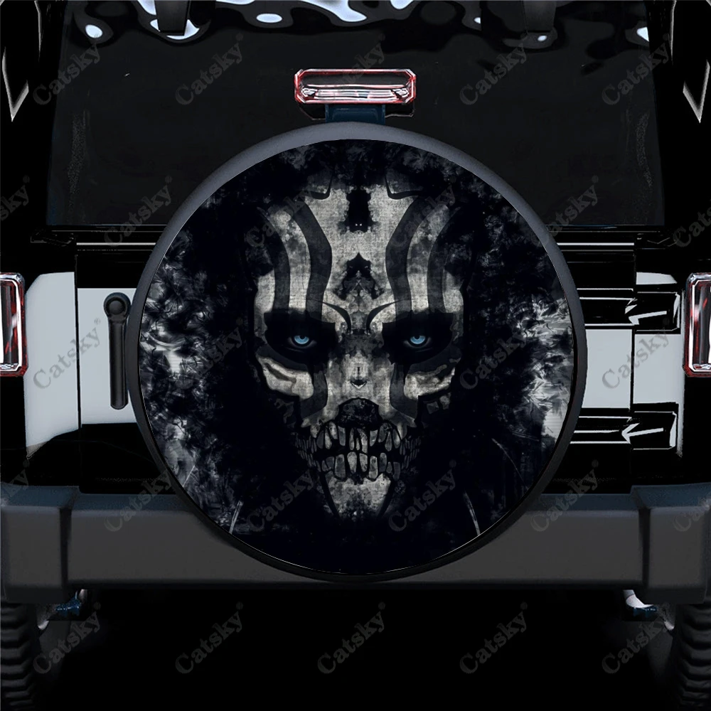 

Skull Head Custom Car Accessories Spare Tire Cover Waterproof Wheel Auto Decoration Protect for Truck SUV Trailer 14-17inch