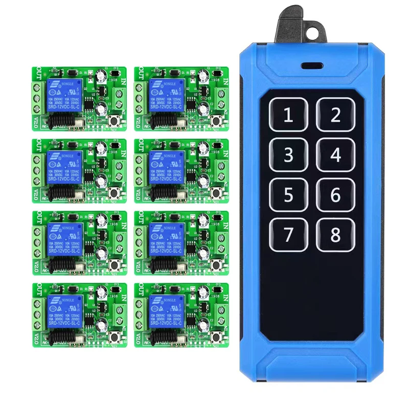 rf 433Mhz Universal Wireless Remote Control Switch DC 12V Relay Receiver RF Transmitter electric door locks/lighting
rf 433Mhz Universal Wireless Remote Control Switch DC 12V Relay Receiver RF Transmitter electric door locks/lighting