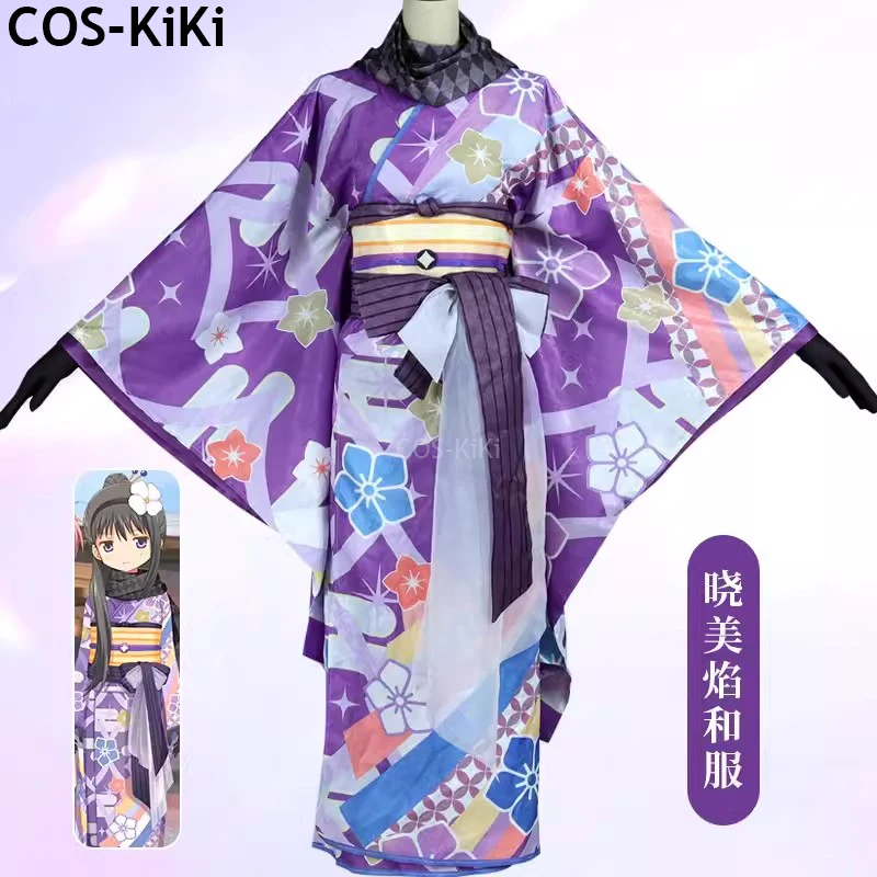 COS-KiKi Puella Magi Madoka Magica Akemi Homura Purple Kimono Bathrobe Elegant Cosplay Costume Halloween Party Outfit Women
COS-KiKi Puella Magi Madoka Magica Akemi Homura Purple Kimono Bathrobe Elegant Cosplay Costume Halloween Party Outfit Women