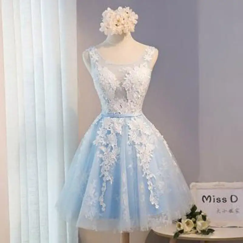 2023 New Short Evening Dress Illusion Backless Robe De Soiree Courte 5 Colors Sweet O-neck Lace Tulle Knee-length Vestidos
2023 New Short Evening Dress Illusion Backless Robe De Soiree Courte 5 Colors Sweet O-neck Lace Tulle Knee-length Vestidos