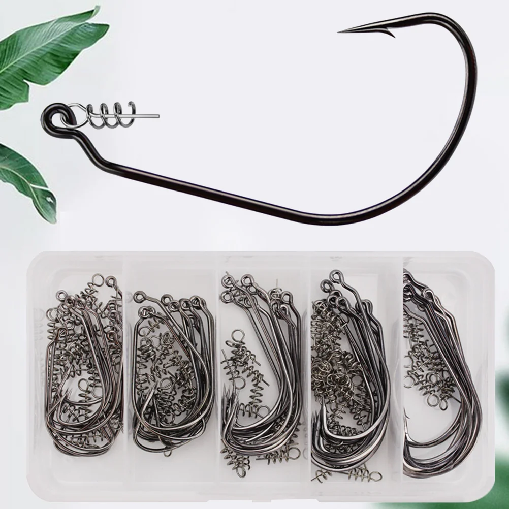 1 Set 50 Fishing Worm Hooks Worm Fishing Hooks Sets Hooks Worm Bait Offset Fishhooks for Bass Trout Saltwater Freshwater
1 Set 50 Fishing Worm Hooks Worm Fishing Hooks Sets Hooks Worm Bait Offset Fishhooks for Bass Trout Saltwater Freshwater