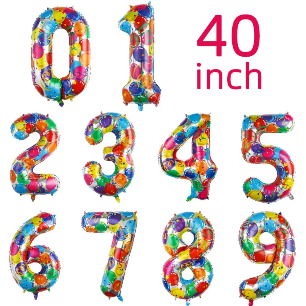 

1 PCS Colorful Smile Number Aluminum Foil Balloons Baby Shower Birthday Party Wedding Decoration Supplies