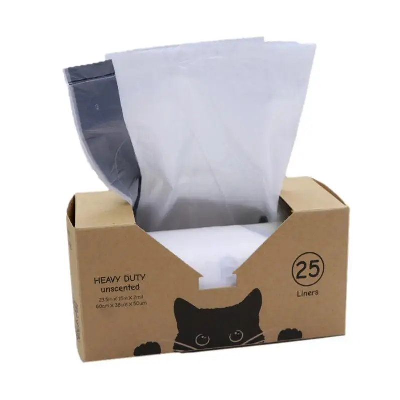 

Litter Box Bags For Cats 25pcs Thick Liner Feces Bags With Drawstring Cat Supplies For Ordinary And Automatic Litter Boxes