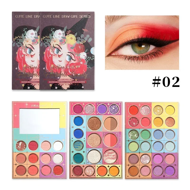 

54 Colors Magic Witch Pattern Eye Shadow Plate Shimmer Matte Pearlescent Waterproof Make up Eyeshadow Palette Gliter for Eyes