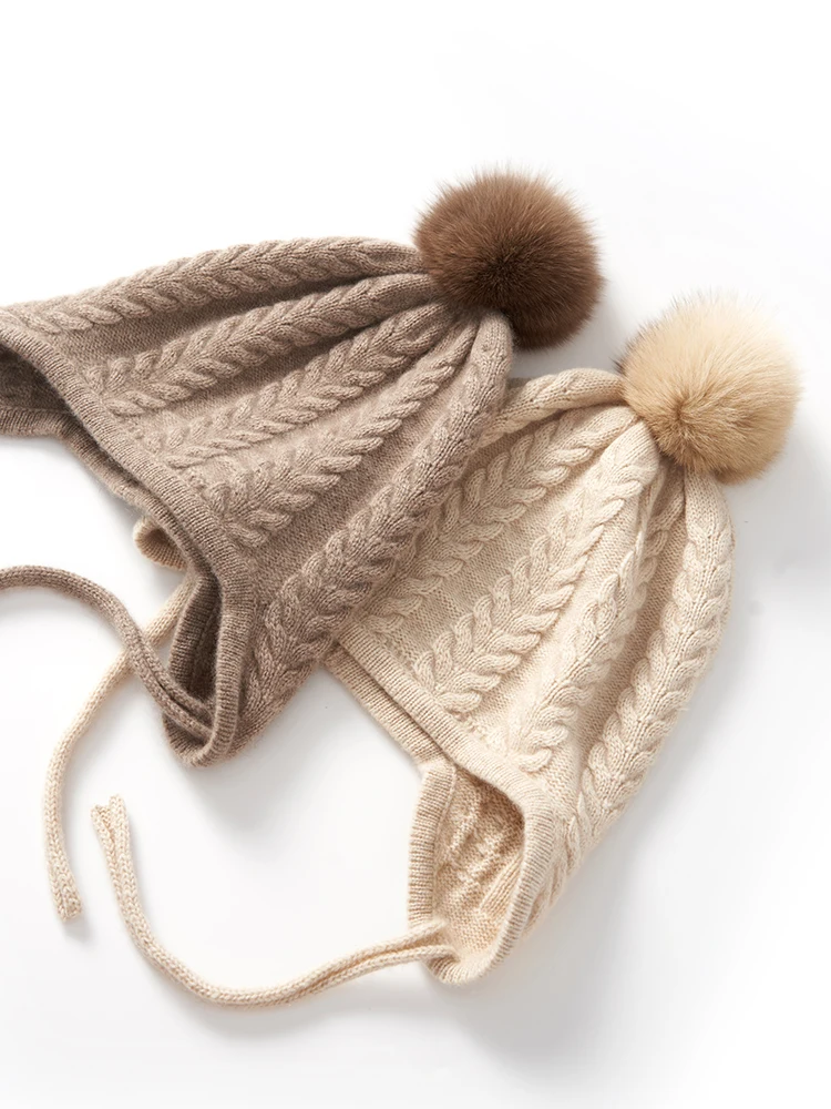 Autumn Winter Cashmere Knit Cable Bomber Hat Pompom Warm Soft Earmuff Russian Aviator Caps Warm Earflaps Pashmina Women Men
Autumn Winter Cashmere Knit Cable Bomber Hat Pompom Warm Soft Earmuff Russian Aviator Caps Warm Earflaps Pashmina Women Men