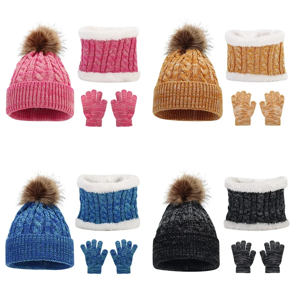 3Pcs Winter Set Children Hat Scarf Gloves Solid Color Bonnet Girl Cute Fur Pompom Knit Beanie Hat for Boy Kids 1-5Y
3Pcs Winter Set Children Hat Scarf Gloves Solid Color Bonnet Girl Cute Fur Pompom Knit Beanie Hat for Boy Kids 1-5Y