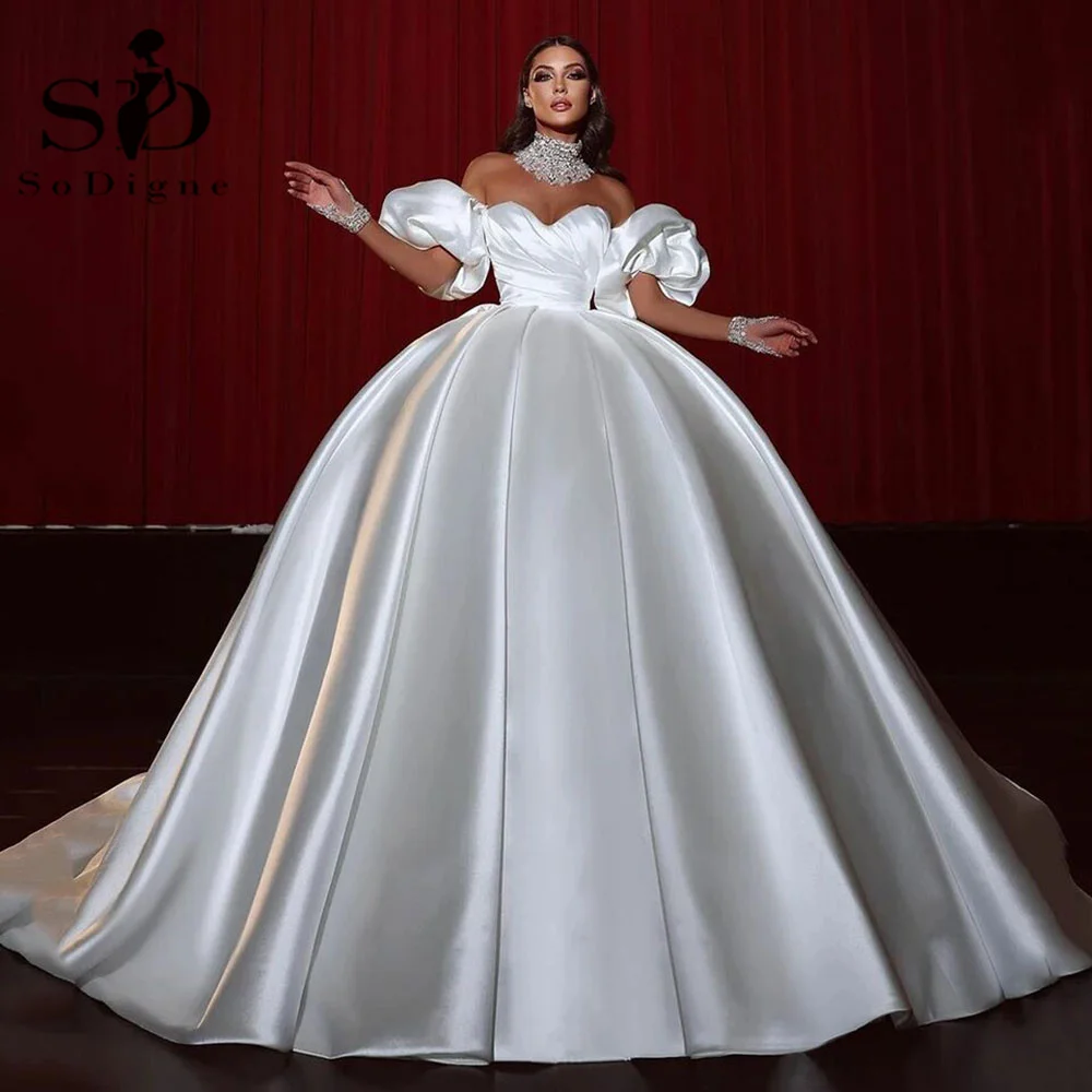 SoDigne Arabic Dubai Wedding Dresses Sweetheart Satin Bride Dress Short Sleeves A-Line Princess Wedding Gowns Plus Size
SoDigne Arabic Dubai Wedding Dresses Sweetheart Satin Bride Dress Short Sleeves A-Line Princess Wedding Gowns Plus Size
