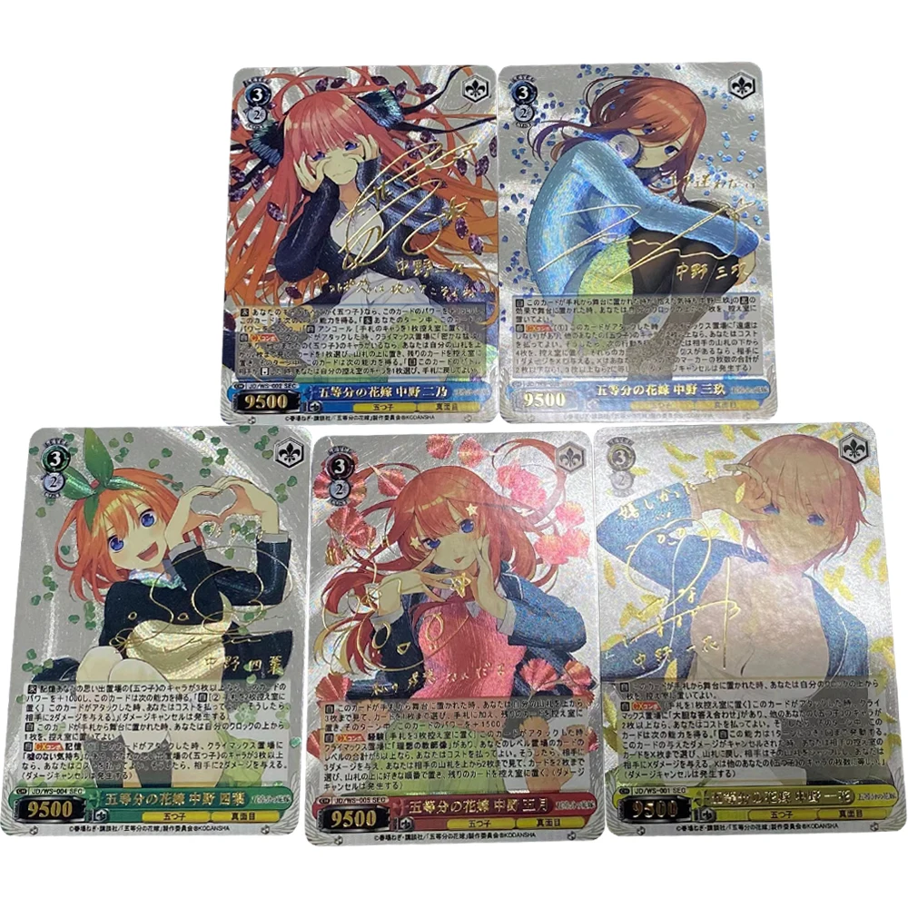 

5Pcs/set The Quintessential Quintuplets Flash Cards Nakano Ichika Nino Miku ACG Kawaii Game Anime Collection Card Gift Toys