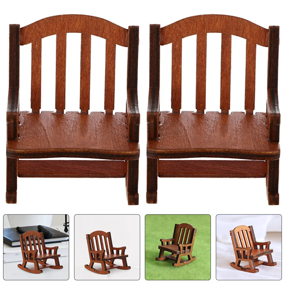 2 Pcs Birthday Decoration for Girl House Rocking Chair Mini Rocking-chair Adorns Wooden Miniature Figurines
2 Pcs Birthday Decoration for Girl House Rocking Chair Mini Rocking-chair Adorns Wooden Miniature Figurines