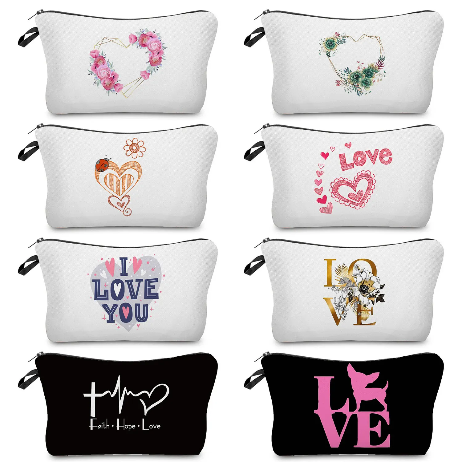 Ladies Pencil Case Heat Transfer Cosmetic Bags Makeup Bag Casual White Gift Candy Bags Heart Flower Print Love Graphic Printing
Ladies Pencil Case Heat Transfer Cosmetic Bags Makeup Bag Casual White Gift Candy Bags Heart Flower Print Love Graphic Printing