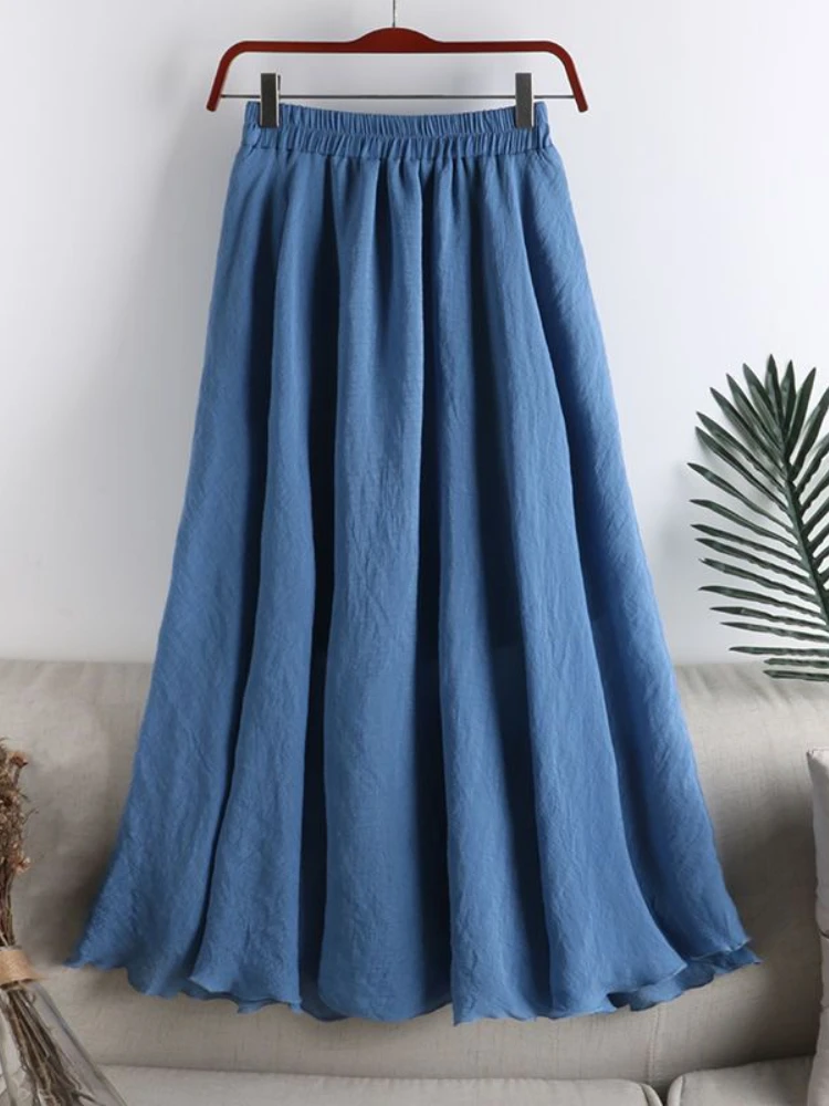 High Waist Slim Cotton Linen Black Skirt A-LINE Casual Vintage Mid Length Skirt Elastic Waist Skirts for Woman Summer New 2024
High Waist Slim Cotton Linen Black Skirt A-LINE Casual Vintage Mid Length Skirt Elastic Waist Skirts for Woman Summer New 2024