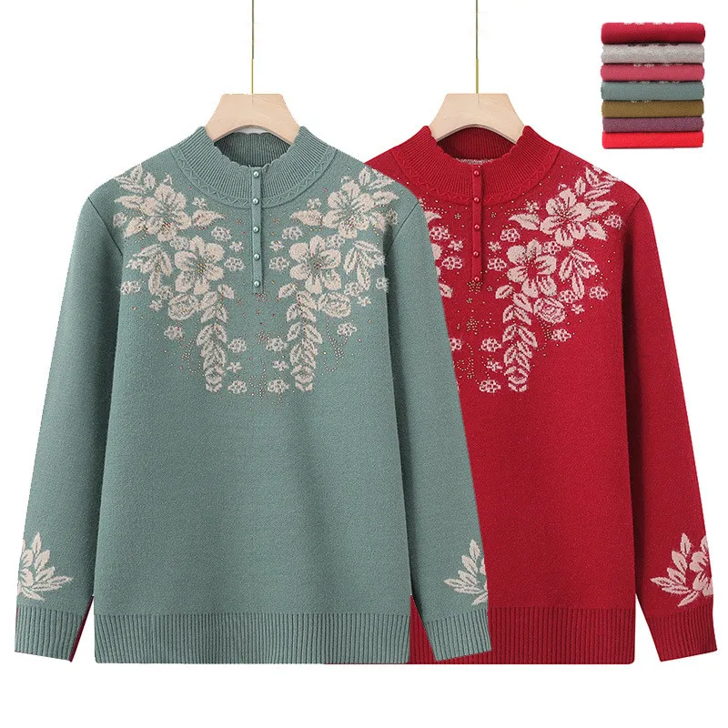 

Осенне-зимний свитер с полувысоким воротником для женщин, новый утепленный Топ с длинным рукавом, теплая нижняя рубашка, трикотажная Женская одежда для мам