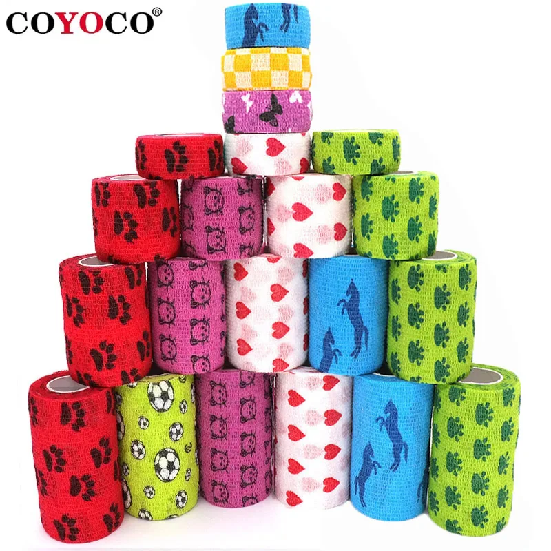 1 Pcs Printed Therapy Elastic Bandage Elastoplast 4.8m Sports Colorful Self Adhesive Wrap Tape for Finger Joint Knee Pet
1 Pcs Printed Therapy Elastic Bandage Elastoplast 4.8m Sports Colorful Self Adhesive Wrap Tape for Finger Joint Knee Pet