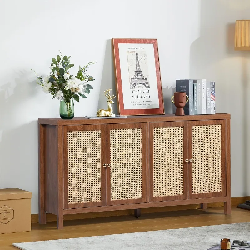 Rattan Accent Cabinet Storage Cabinet Console Table with 4 Doors and Adjustable Shelves
Rattan Accent Cabinet Storage Cabinet Console Table with 4 Doors and Adjustable Shelves