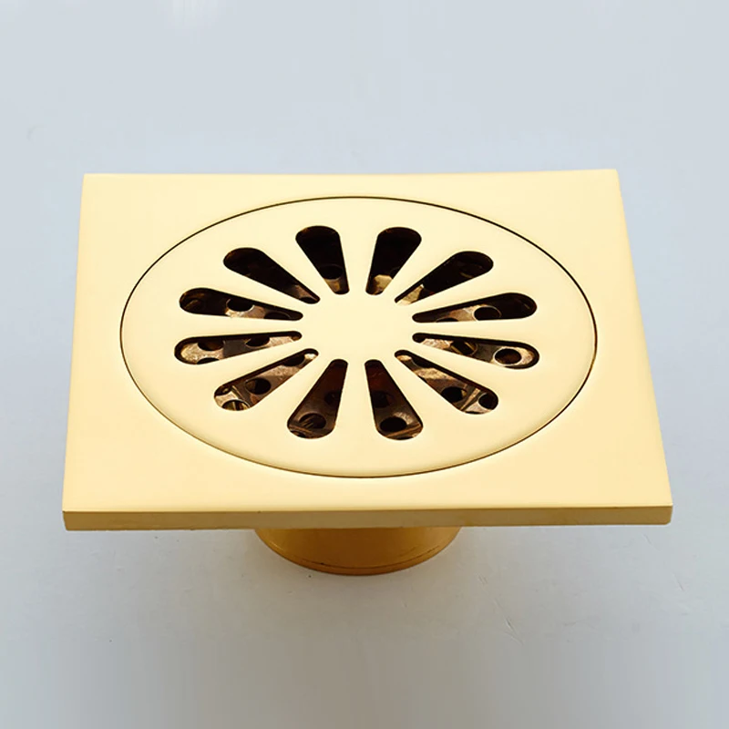 Luxury Gold Brass Floor Drain Bathroom Kitchen Shower Room Porch Square Floor Waste Drain Grate
Luxury Gold Brass Floor Drain Bathroom Kitchen Shower Room Porch Square Floor Waste Drain Grate