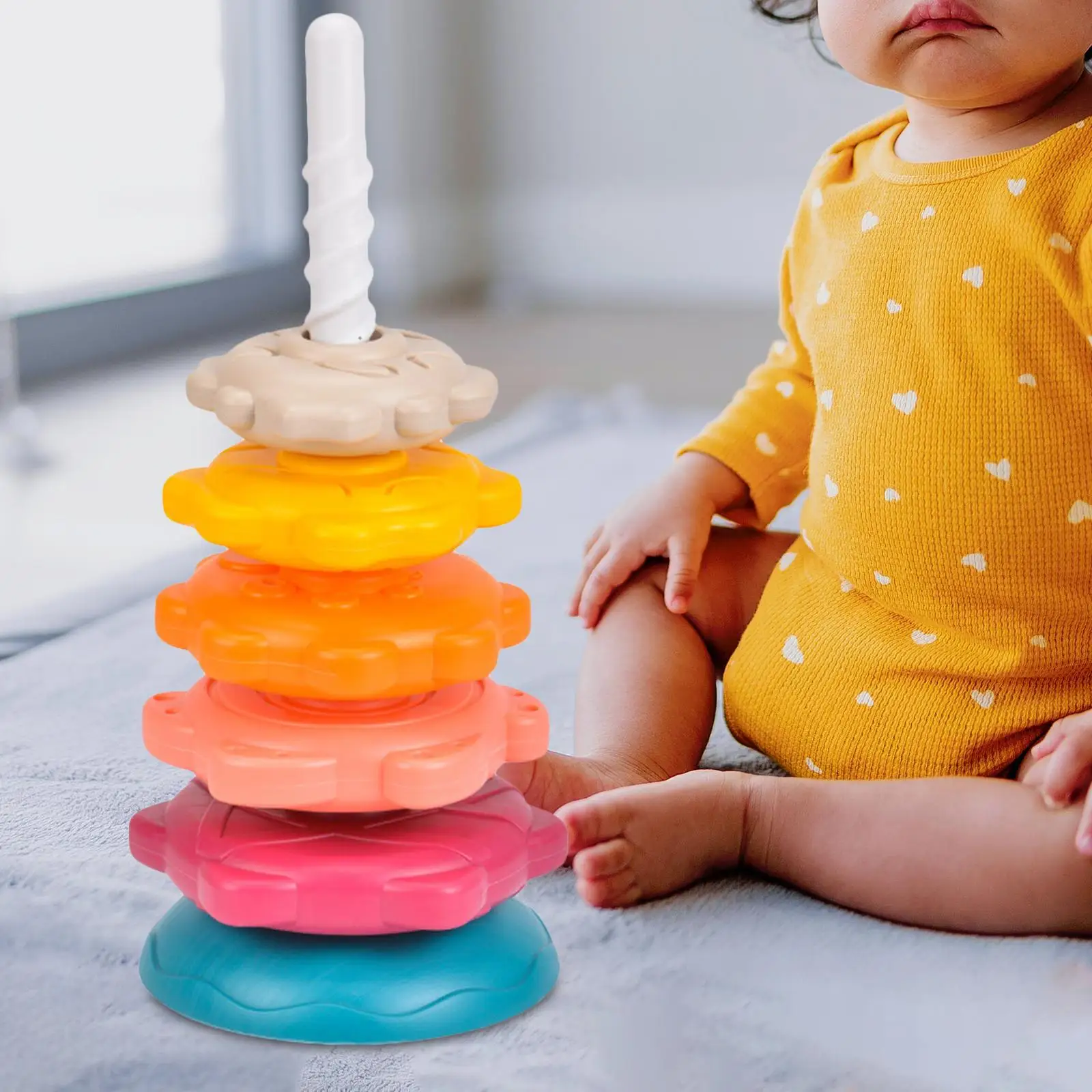 

Stacking Tower Toys Hand Eye Coordination Baby Toy Stackable Spinning Toy for Kids Boy and Girls Valentine's Day Gift for Kids