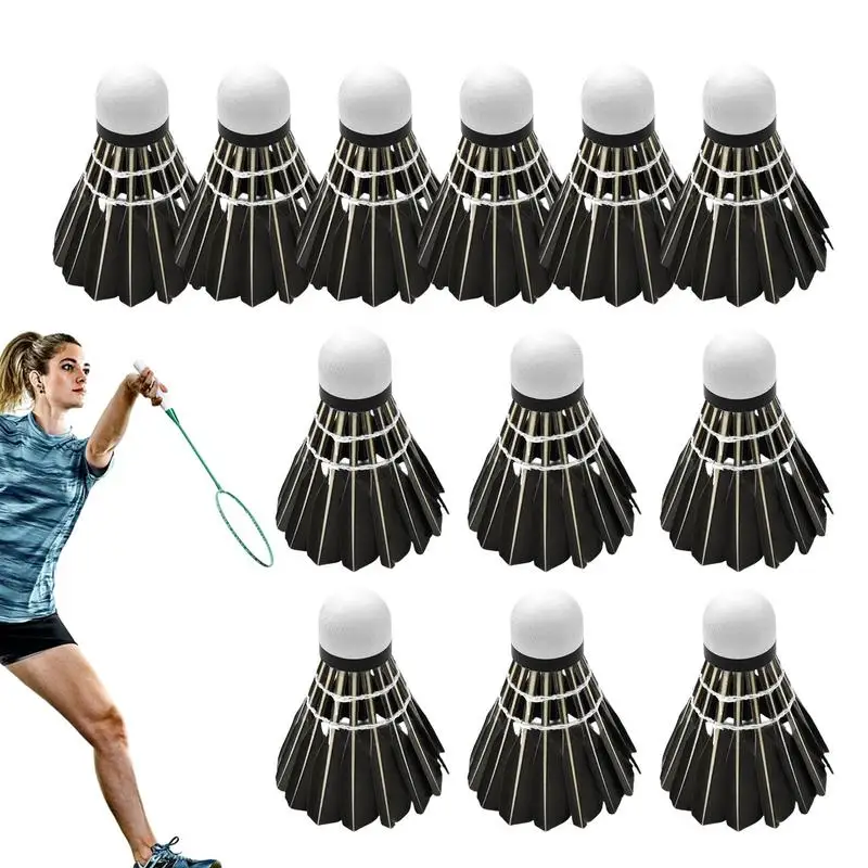 

Badminton Feather 12PCS Feather Badminton Ball Durable Badminton Trainer Ball For Stable Hitting Practice Beach Racket Games Pla