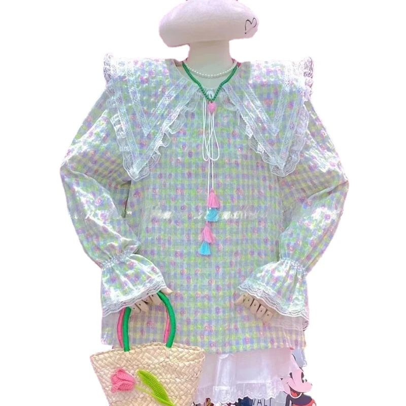 Korean Style Pregnancy Ball Gown Top Sweet Ruffled Lace Peter Pan Collar Long Sleeve Loose Maternity Shirts Floral Woman Blouses
Korean Style Pregnancy Ball Gown Top Sweet Ruffled Lace Peter Pan Collar Long Sleeve Loose Maternity Shirts Floral Woman Blouses