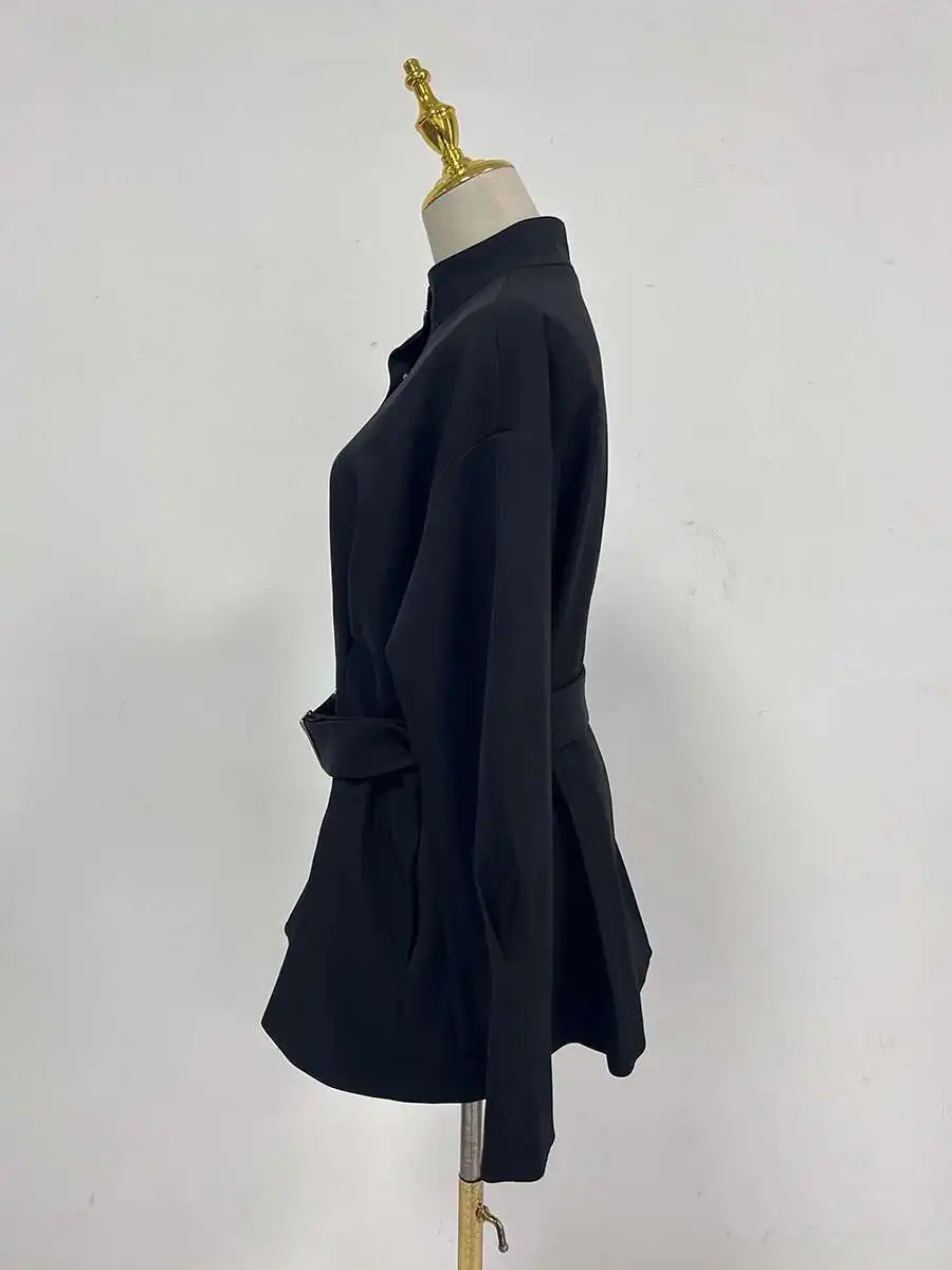 KWTX Solid Two Piece Women's Collar Long Sleeve Splicing Belt Coat High Waist Pants Warm Set Women's Clothing 2025 Spring New 14 Sf6db839a8f6f45a996cbcb7b4b63ad3dW
