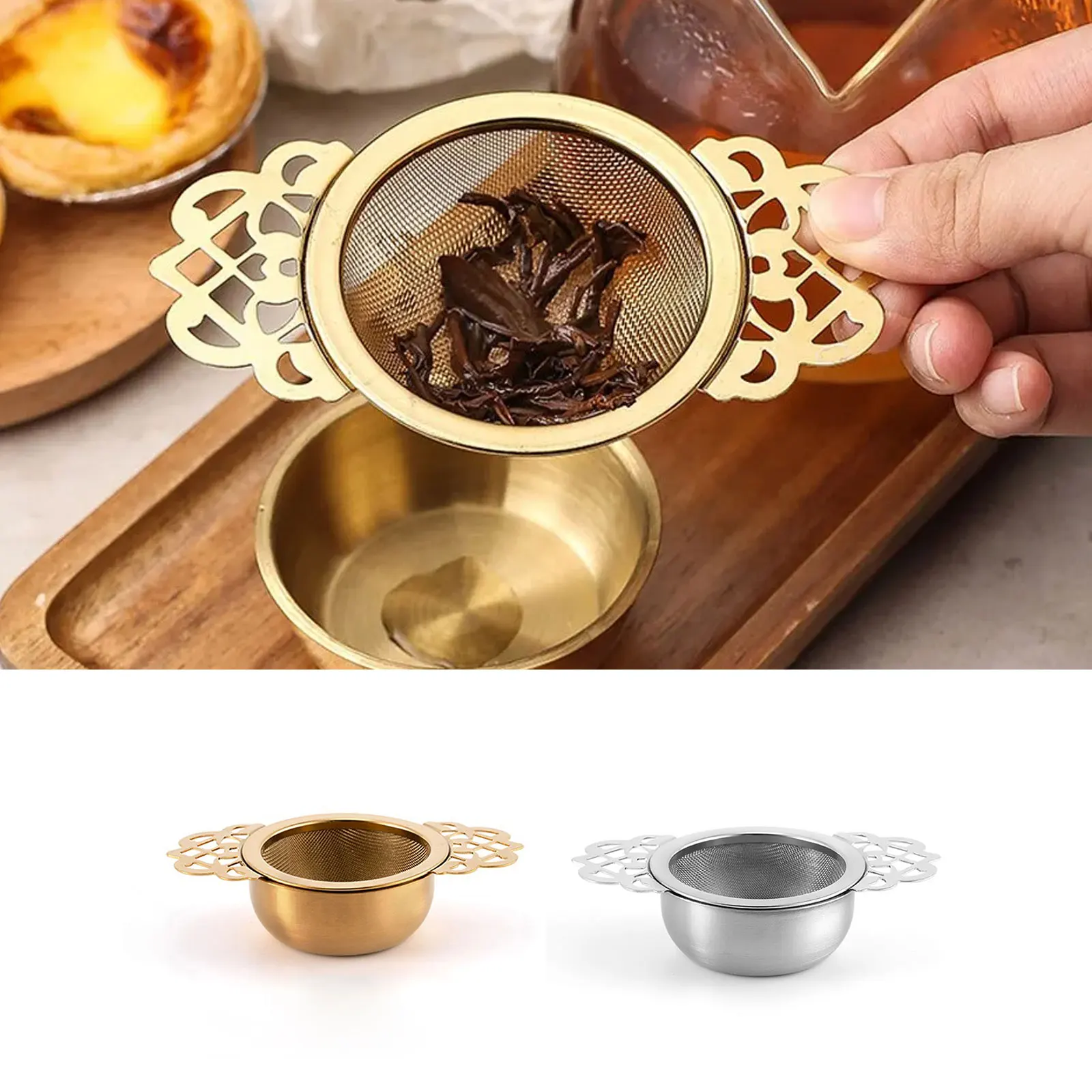 Tea Strainer Double Ear Fine Mesh Stainless Steel Spice Infuser Filter Tea Maker Teaware Kitchen Accessories
Tea Strainer Double Ear Fine Mesh Stainless Steel Spice Infuser Filter Tea Maker Teaware Kitchen Accessories