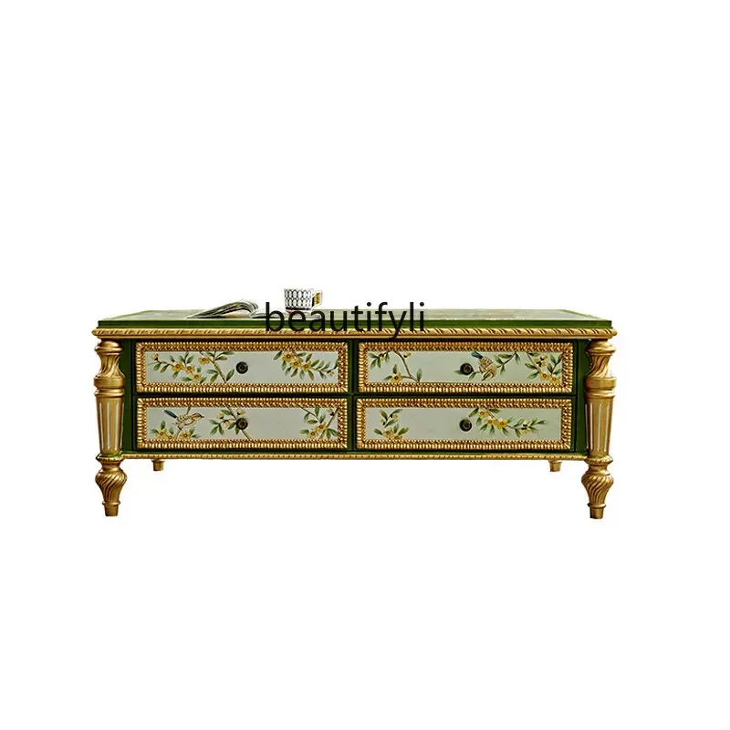 European-Style Painted High-End Coffee Table American-Style Wood Carved Large Apartment Living Room Tea Table furniture
European-Style Painted High-End Coffee Table American-Style Wood Carved Large Apartment Living Room Tea Table furniture