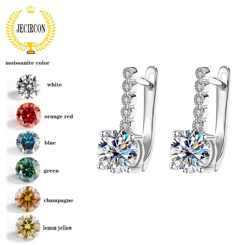 JECIRCON Classic U-shaped S925 Sterling Silver Moissanite Earrings for Women Seiko Quality 1 Carat Simulated Diamond Ear Jewelry
JECIRCON Classic U-shaped S925 Sterling Silver Moissanite Earrings for Women Seiko Quality 1 Carat Simulated Diamond Ear Jewelry
