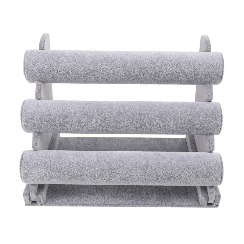 Triple Bracelet Holder Jewelry Display Stand Watch Bangle Bar Necklace Storage Organizer Gray
Triple Bracelet Holder Jewelry Display Stand Watch Bangle Bar Necklace Storage Organizer Gray