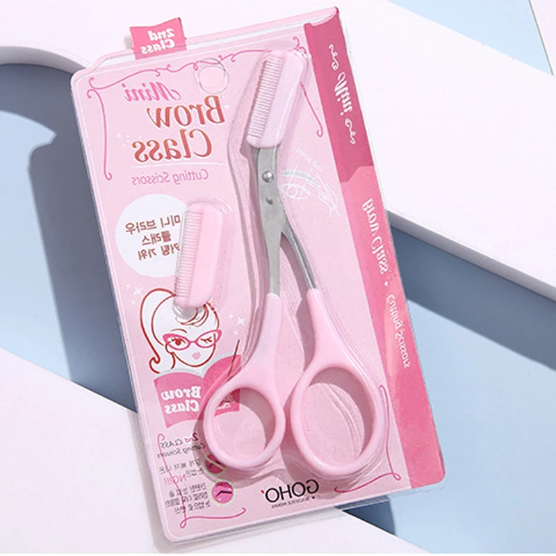 

Eyebrow Trimmer Scissor Set Stainless Steel Brow Hair Scissors Clips Comb Brow Trimmer Scraper Accessories Razor Make-up Tools