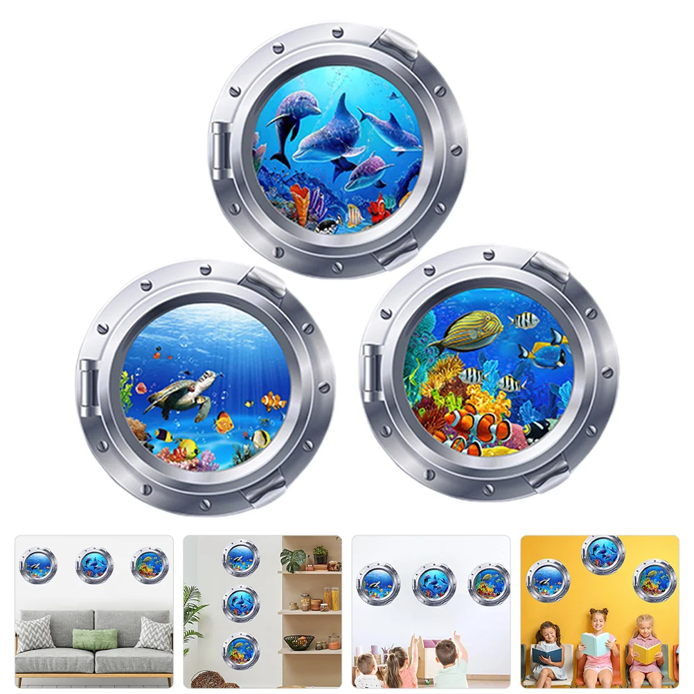 

Decorative Stickers Ocean Creatures Wall Marine Animals Sea Life 3d Pvc Bedroom Decals Kids