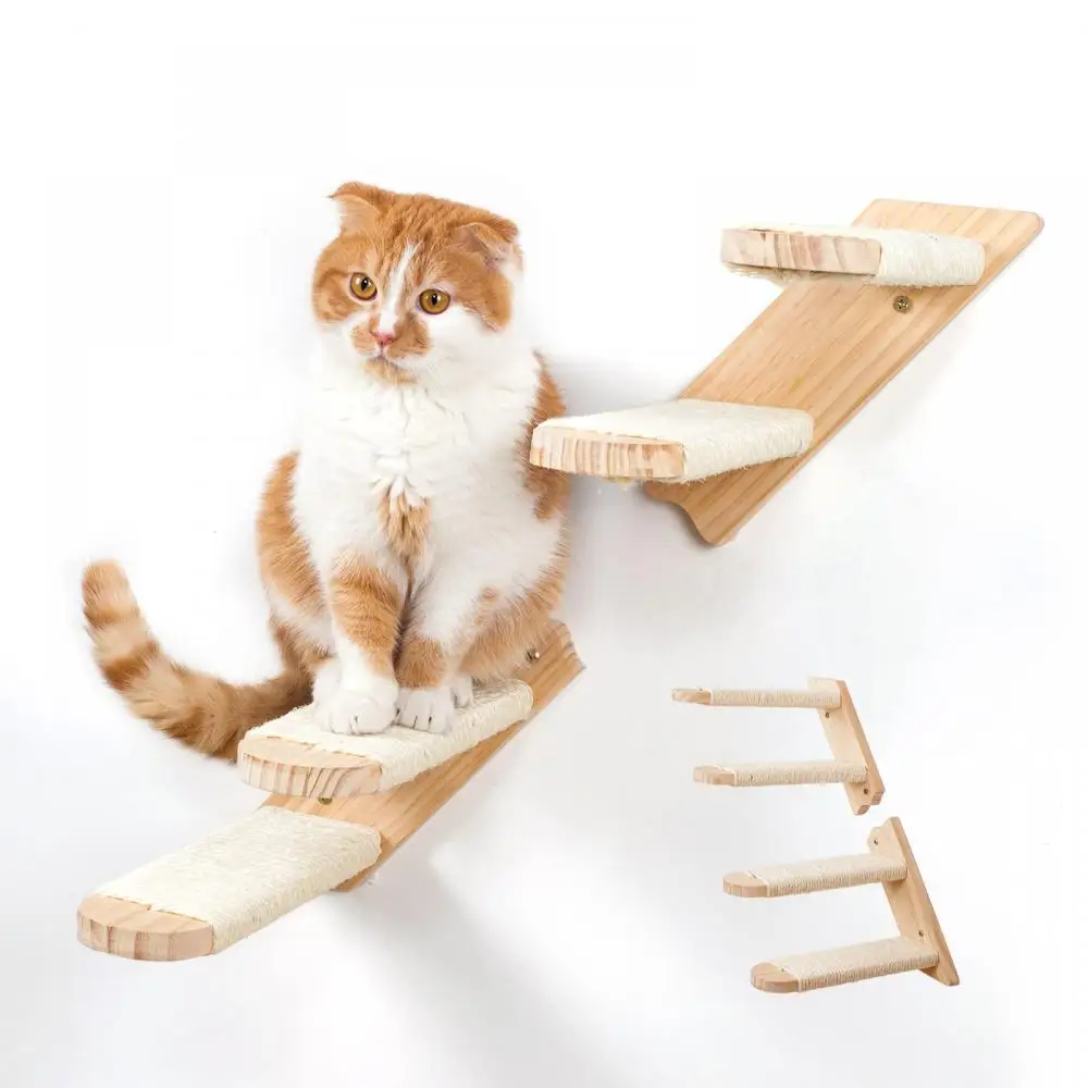 Wall Mounted Climbing Cat Walk Rubber Wooden Step 4 Step Anti-Slip Staircase Hemp Rope Nail Claw Sharpener Wall Pet Furniture
Wall Mounted Climbing Cat Walk Rubber Wooden Step 4 Step Anti-Slip Staircase Hemp Rope Nail Claw Sharpener Wall Pet Furniture