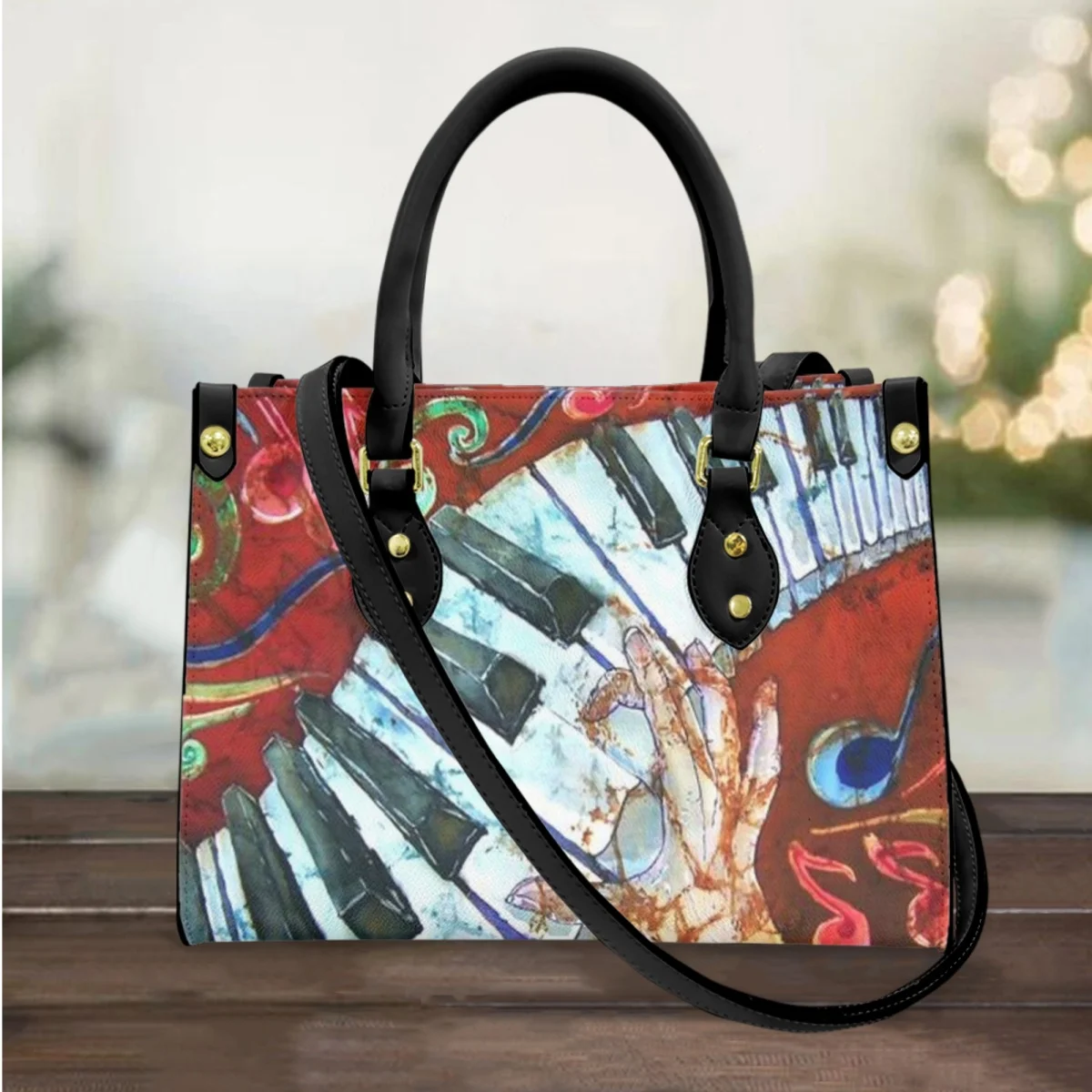 

FORUDESIGNS Fashion Ladies Tote Bags Drawing Piano Music Art Female Handbag Classical Shoulder Bag Accessories High Quality