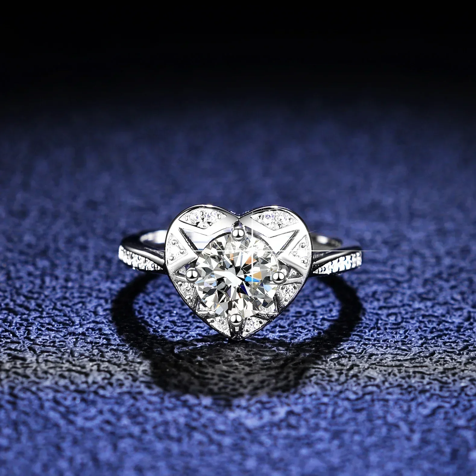 

Роскошные платиновые кольца с муассанитом в форме сердца, 1 карат, Pt950, женские кольца с изменяемым размером, ювелирные изделия для женщин, элегантные свадебные кольца