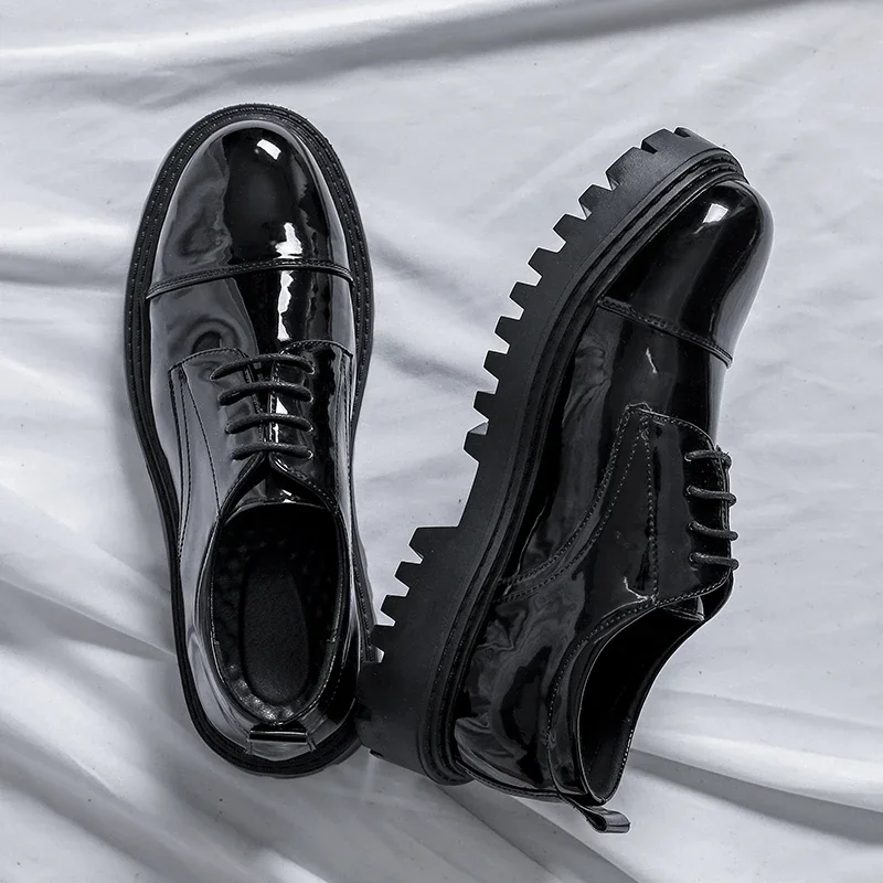 British Leather Shoes Men Office Casual High Platform Patent Leather Shoes Male Harajuku Korean Streetwear Vintage Wedding Shoes
British Leather Shoes Men Office Casual High Platform Patent Leather Shoes Male Harajuku Korean Streetwear Vintage Wedding Shoes